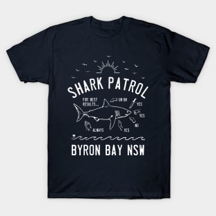 Beach Shark Patrol - Byron Bay NSW Australia - White T-Shirt